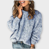 Eileen - Gemütlicher Retro-Strickpullover – Blau