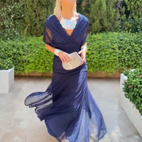 Lilian | Damen Off-Shoulder Abendkleid Elegant Festlich Feminin – Blau