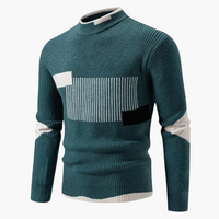 Hendrik | Lässiger Strickpullover – Geometrisch Grün