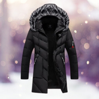 Yievelle | Pelzkragen Thermoparka Windjacke – Schwarz