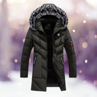 Yievelle | Pelzkragen Thermoparka Windjacke – Grün
