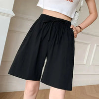Greta | Weite Leinenhose – Schwarz
