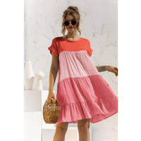 Ivy | Sommerliches buntes Kleid für Damen – Pink Rot