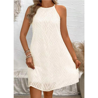 Safie | Strukturiertes Neckholder-Kleid für Damen – Weiß