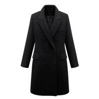 Sandra - Eleganter Lange Mantel – Schwarz