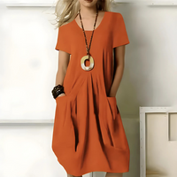 Lina | Zeitloses, figurschmeichelndes Komfortkleid – Orange