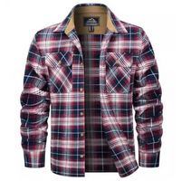 Herren Langarm Hemd | Kariert – Rot-Weiss