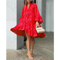 Ember | Damen Fließendes Sommerkleid – Rot