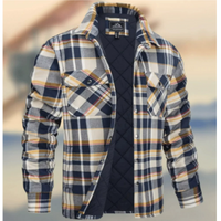 Herren Knopf Daunen Warme Hemd Jacke | Langarm – Braun