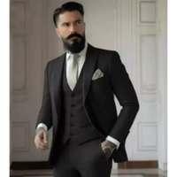 Herren 3-teilig Elegant Hochzeitsgast Anzug Set | Formell – Schwarz