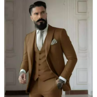 Herren 3-teilig Elegant Hochzeitsgast Anzug Set | Formell – Braun