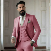 Herren 3-teilig Elegant Hochzeitsgast Anzug Set | Formell – Rosa