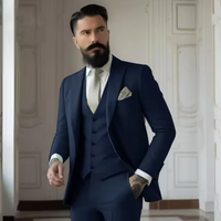 Herren 3-teilig Elegant Hochzeitsgast Anzug Set | Formell – Blau 2