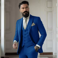 Herren 3-teilig Elegant Hochzeitsgast Anzug Set | Formell – Blau