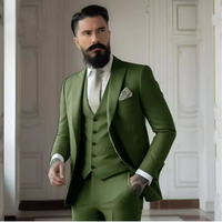 Herren 3-teilig Elegant Hochzeitsgast Anzug Set | Formell – Grün
