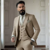 Herren 3-teilig Elegant Hochzeitsgast Anzug Set | Formell – Beige