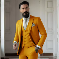 Herren 3-teilig Elegant Hochzeitsgast Anzug Set | Formell – Gold