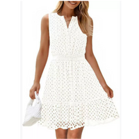 Mon | Damen Sommerkleid – Weiß