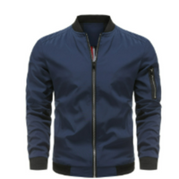 Herrenübergangsjacke mit Reißverschluss | Standardform – Blau