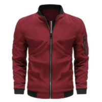 Herrenübergangsjacke mit Reißverschluss | Standardform – Rot