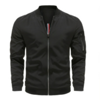 Herrenübergangsjacke mit Reißverschluss | Standardform – Schwarz