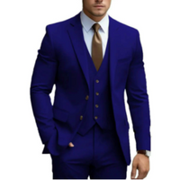 Herren Formell Hochzeitsgast Anzug 3-teiliges Set | Schlanke Passform – Blau