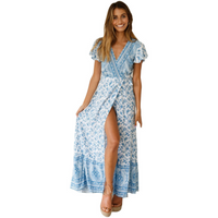 Uzza | Bequemes und elegantes Damenkleid – Blau 2