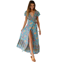 Uzza | Bequemes und elegantes Damenkleid – Blau 3