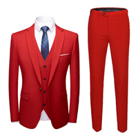 Herren Formell Klassisch Hochzeitsgast Anzug Set | 3-teilig – Rot