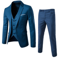 Herren Formell Klassisch Hochzeitsgast Anzug Set | 3-teilig – Königsblau