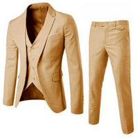 Herren Formell Klassisch Hochzeitsgast Anzug Set | 3-teilig – Beige