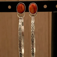 Teresa – Ornament-Creolen mit Steinbesatz – Rot