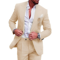 Herren Klassisch Vintage Hochzeitsgast Anzug Set | 3-teilig – Khaki