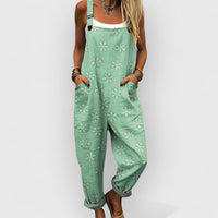 Blythe | Damen Vintage Floral Weitbeiniger Jumpsuit – Mehrfarbig