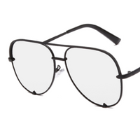 Aviator Sonnenbrille Verspiegelten Gläsern für Damen – Schwarz Durchsichtig