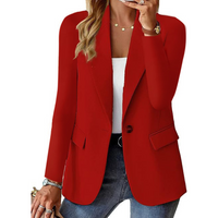 Damen Lässiger Bedruckter Blazer | Langarm – Rot