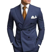 Eleganter Zweiteiler Hochzeitsgast Anzug für Herren | Dunkelblau – Dunkelblau