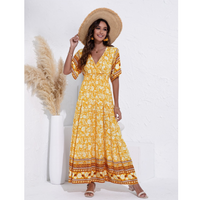 Thenla | Bohème Sommer Maxi Damen Kleid – Gelb