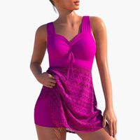 Tankini-Set mit Shorts - Damen Zweiteiler für den Sommer – Fuchsia rosa