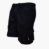 Herren Cargo Shorts mit Taschen und Kordelzug für Sommer – Schwarz