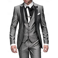 Dreiteiliger Herrenanzug aus Leinen – Blazer, Weste und Hose für Eleganz – Grau