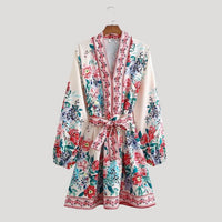 Islaith | Paisley Mini Damen Kleid – Weiß