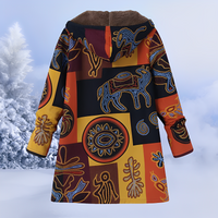 Janiene - Elegante und warme Jacke – Schwarz/Orange