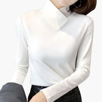 Mara | Eleganter Rollkragenpullover – Weiß