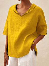 Sommerliche Tunika Bluse für Damen - Leichtes Oberteil für heiße Tage – Gelb