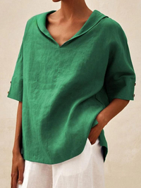 Heidi-Mode | V-Ausschnitt Casual Shirt Bluse für Damen – Grün