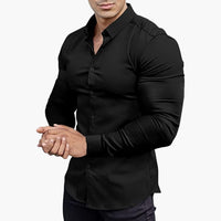 Slim-Fit Hemd für Herren – Schwarz