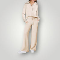 Damen Zweiteiler Trainingsanzug | Moderne – Beige