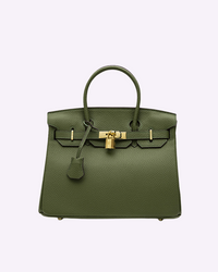 Chiara - Elegante Leder Handtasche – Olivgrün