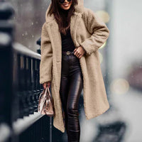 Wistease | Lange Teddy Winterjacke – Beige